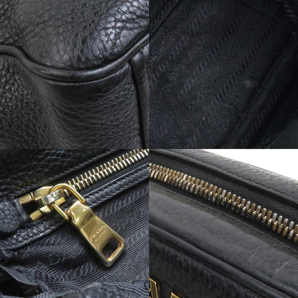 Prada crossbody shoulder bag black gold leather - Picture 3 of 4